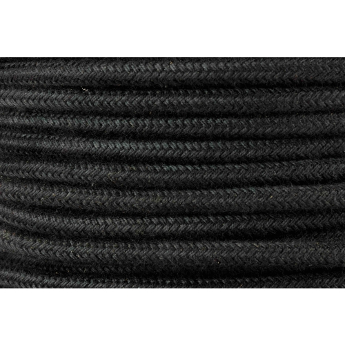 czarny kabel w oplocie naturalnym